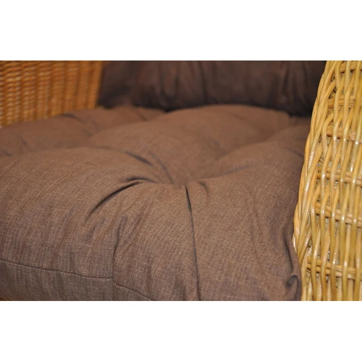 Rattani Sesselauflage Polster Kissen für Rattan Ohrensessel Rattansessel, Dunkelbraun – Bild 2