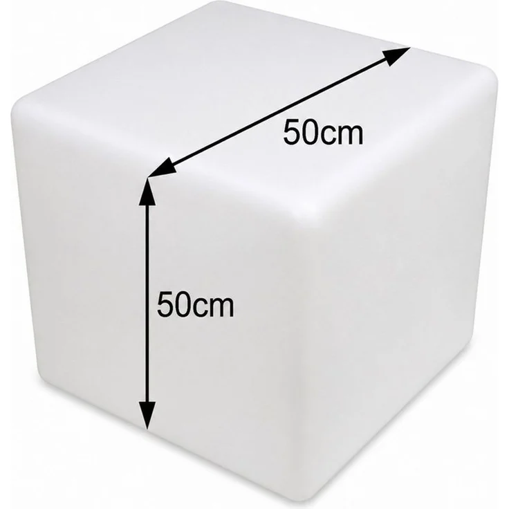 SATISFIRE LED Würfel LED Leuchtwürfel Cube 50x50cm E27 warmweiß outdoor Beistelltisch, LED Classic, warmweiß (2100K bis 3000K) – Bild 3