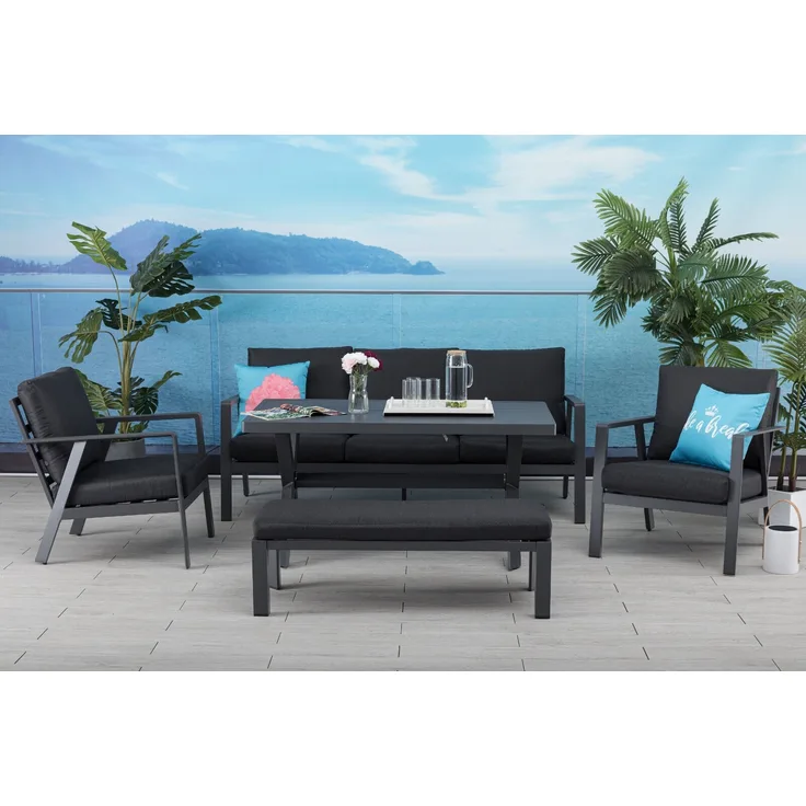 Gardissimo MERIDA Alu Lounge Set Gartenmöbel Sitzgruppe grau