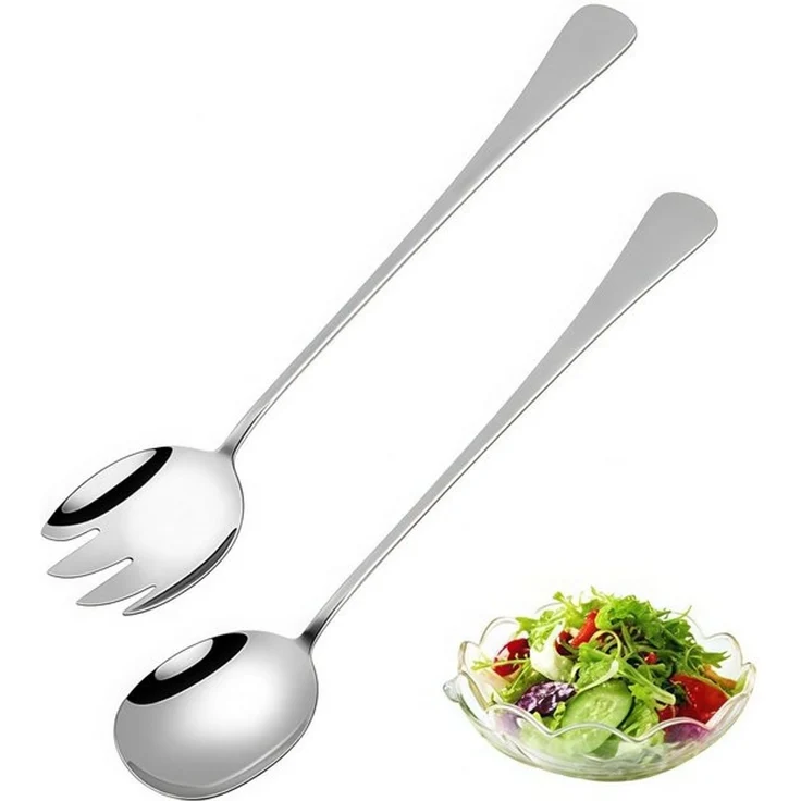 FOUORTUNATE-BEE Salatbesteck 2-teiliges Salatbesteck aus Edelstahl mit langem Griff (2-tlg) – Bild 4