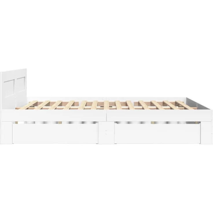 vidaXL Bettgestell mit Kopfteil ohne Matratze Weiß 120x190 cm 3295604 – Bild 5