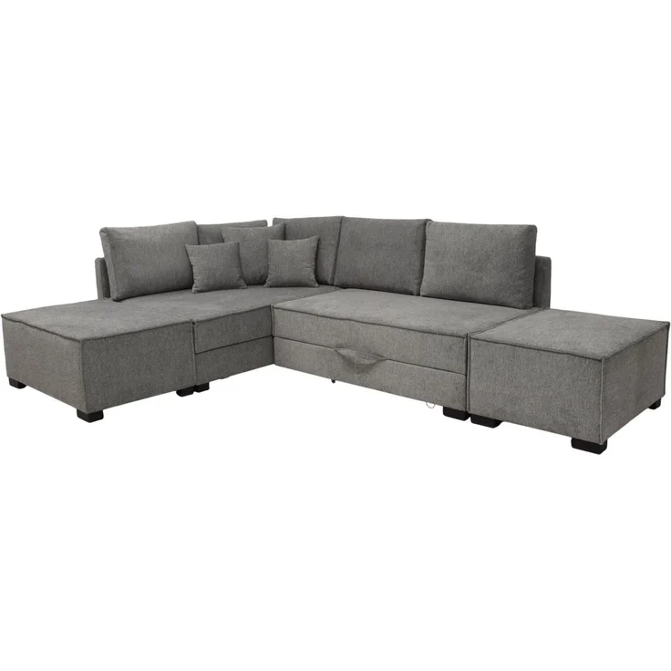 Home affaire Ecksofa Night & Day L-Form, B: 316 cm mit Dauer-Schlaffunktion 180x200 cm, Set: Sofa & Hocker, Schlaffunktion, Bettkasten & Kissen, Boxspringbett – Bild 4