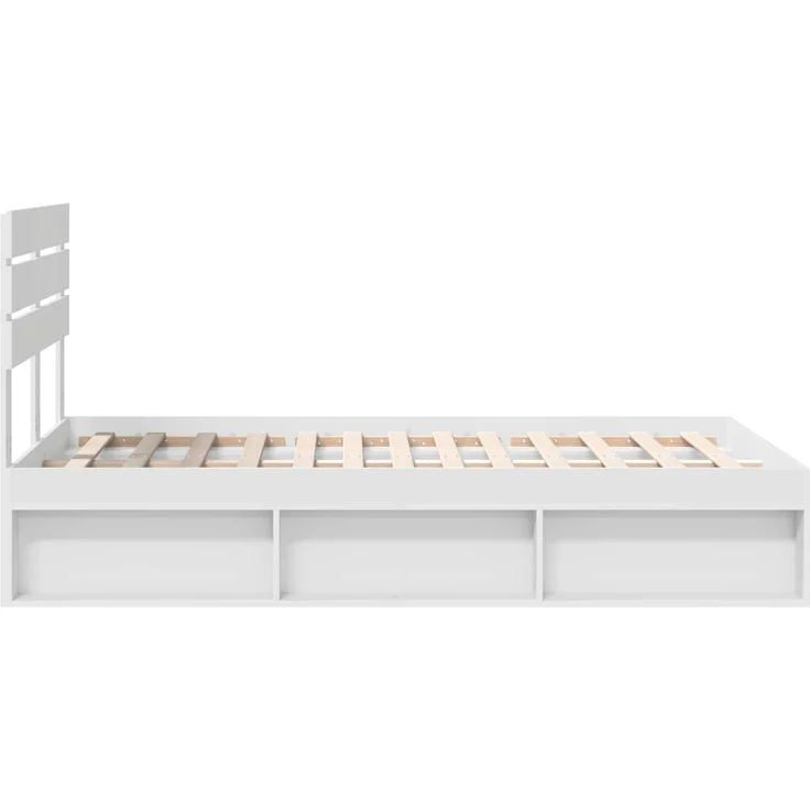 vidaXL Bettrahmen mit Kopfteil Weiß 120 x 190 cm Massives Kiefernholz 3411439 – Bild 7