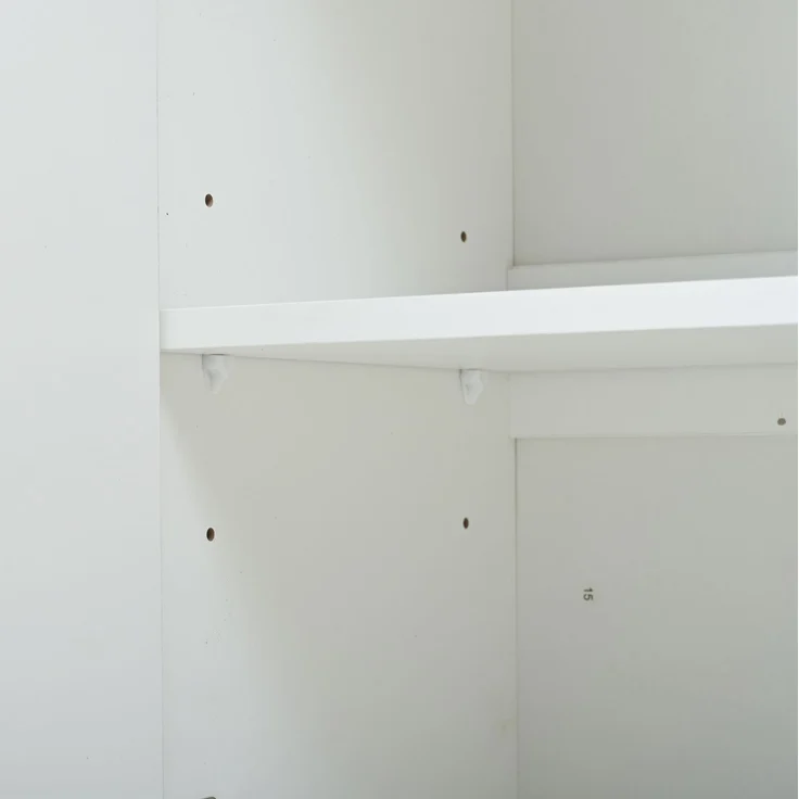 DESVIAE Vitrine mit LED-Beleuchtung und Glastüren 70x200x30 cm Spanplatte Weiß – Bild 9