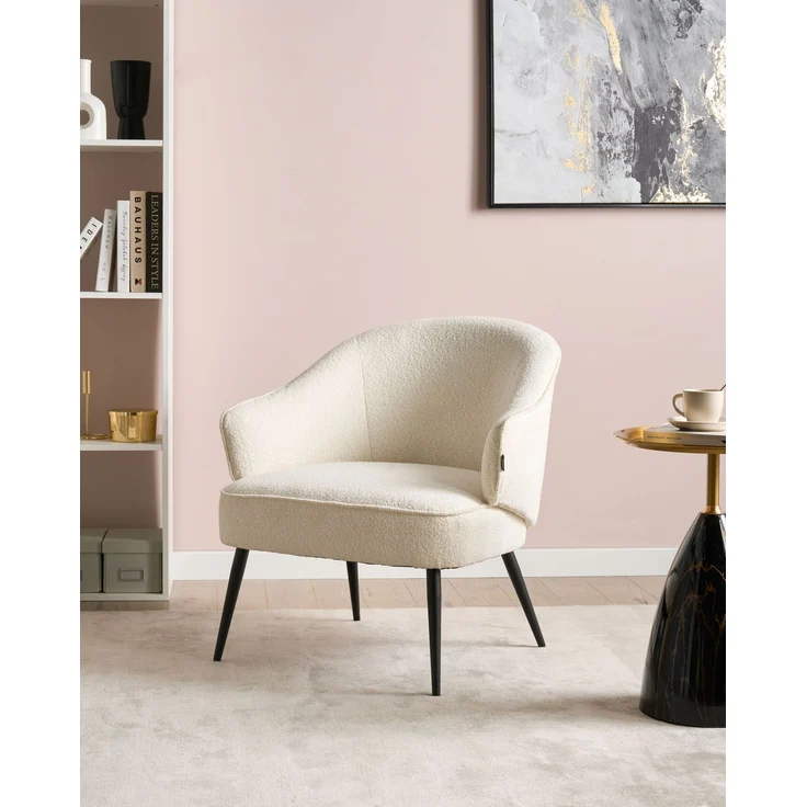 Sessel KAYLA Bouclé Cremeweiß – Bild 3