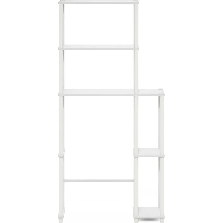 Furinno Turn-N-Tube platzsparendes WC mit 5 Regalen, Weiß/Weiß – Bild 6