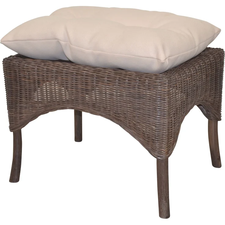 Rattanhocker, handgeflochten, mit Kissenauflage, braun – Bild 3