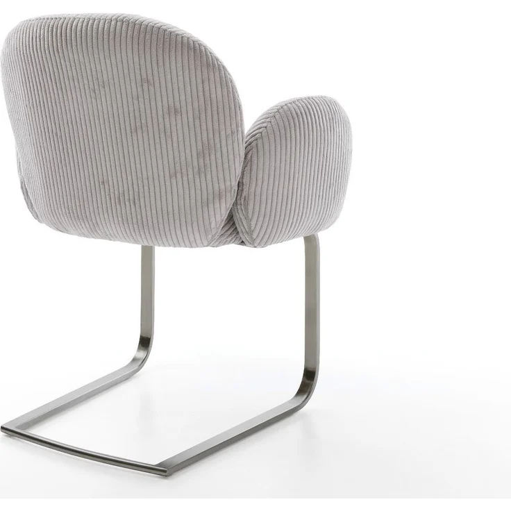 Freischwinger Nube-Flex mit Armlehnen Cord Silbergrau Freischwinger flach Graphit Taschenfederkern – Bild 5