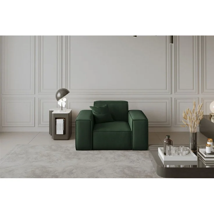 Sessel Designersessel CELES in Stoff Opera Velvet Grün – Bild 1