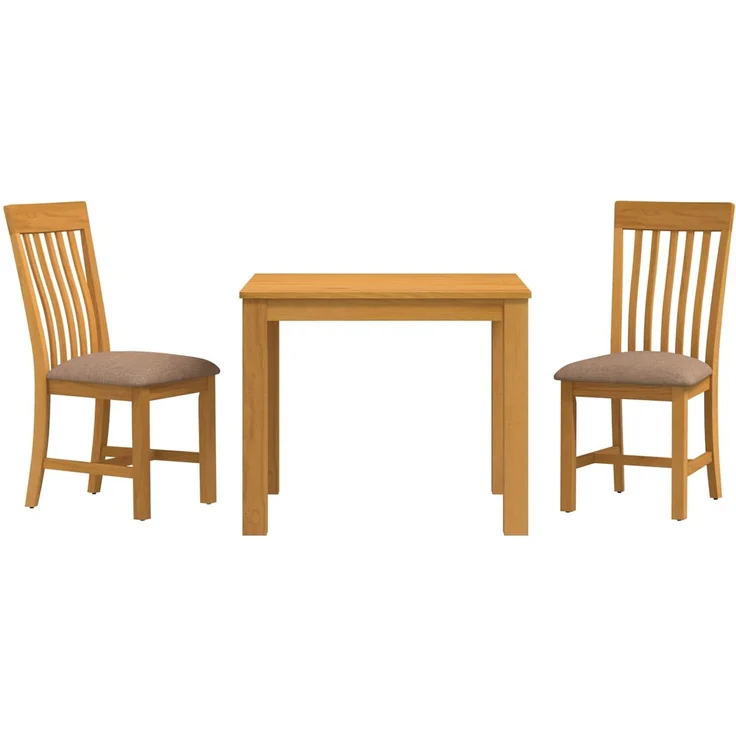 vidaXL Essgruppe RIJSWIJK 3 stk. Grau 90 x 90 x 75 cm Massivholz Eiche 3430320 – Bild 2