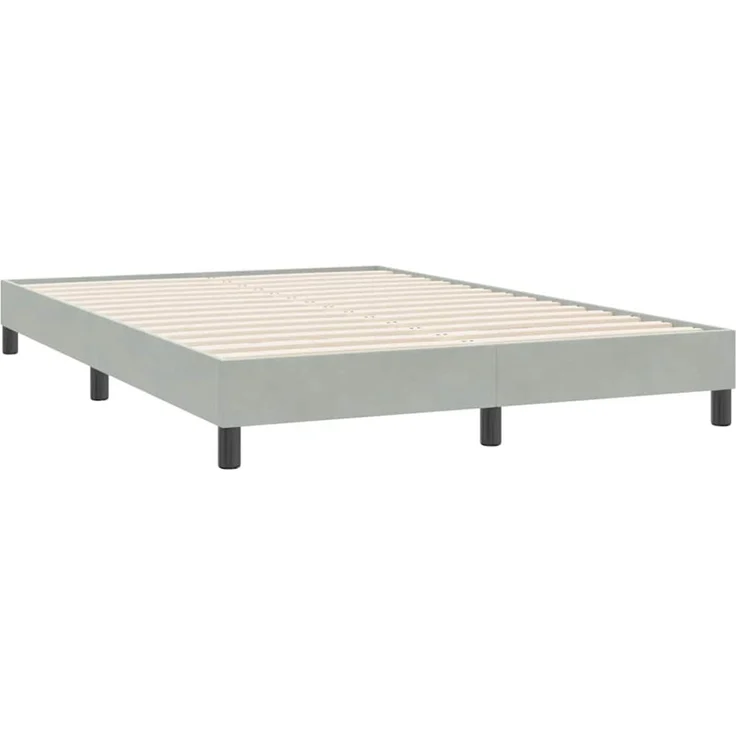 vidaXL Boxspringbett ohne Matratze Hellgrau 140x220 cm Samt 3315873 – Bild 4