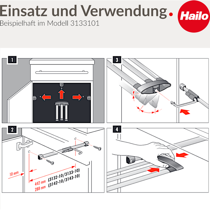 Hailo Secco Alu Line Handtuchhalter Handtuchauszug Aluminium 3 er Handtuchstange – Bild 5