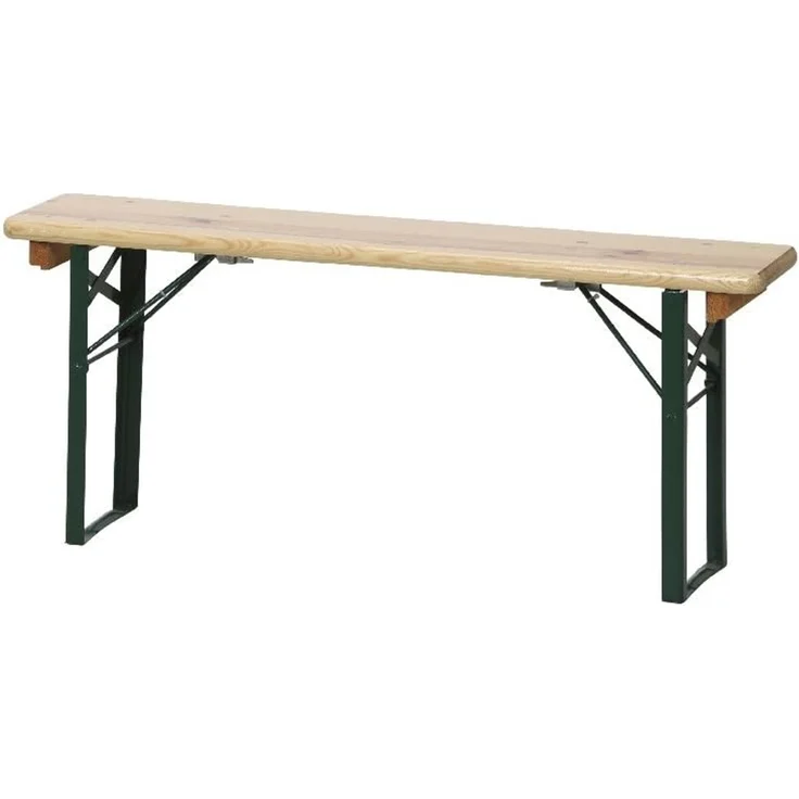Fun Star Festzeltgarnitur, 3-teilig, klappbar, Holz natur / Stahl grün, 110 x 50 x 79 cm – Bild 2