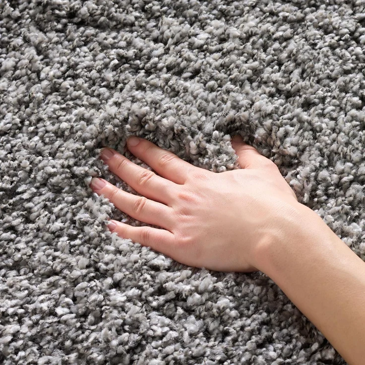 SAFAVIEH Zottelig Teppich für Wohnzimmer, Esszimmer, Schlafzimmer - California Shag Collection, Hoher Flor, Silber, 122 X 183 cm