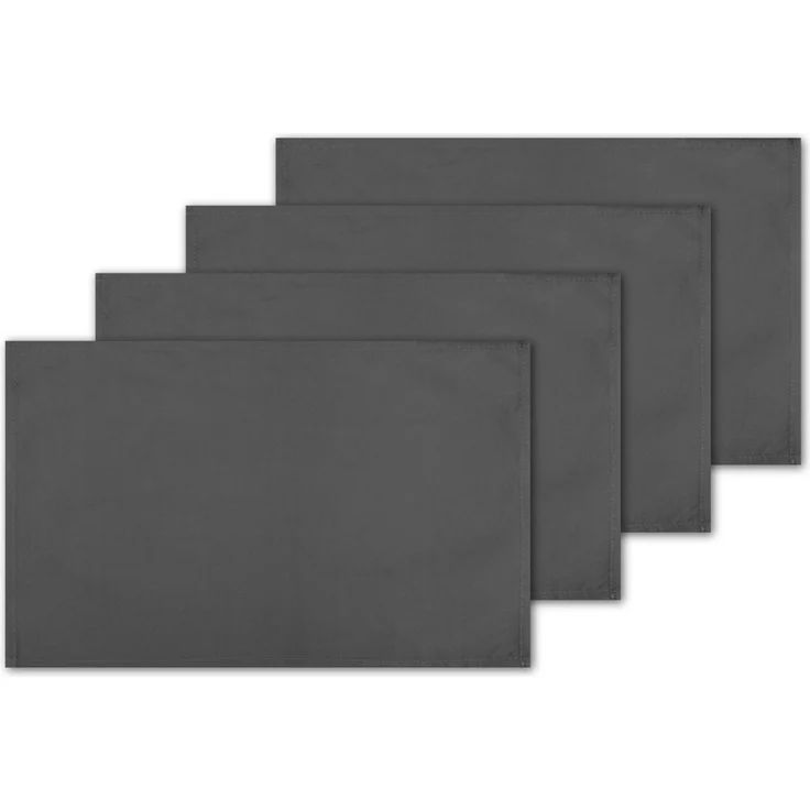4er Set Tischsets Platzset Tischuntersetzer Platzdeckchen Tischdeko Tischmatte Essensunterlage Maße 30x45 cm, Farbe: anthrazit - dunkelgrau – Bild 1