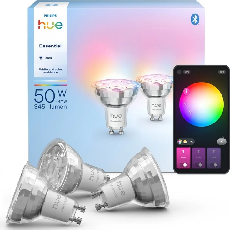 Philips Hue Essential White & Cool Ambiente 345 GU10 3P EU – Bild 1