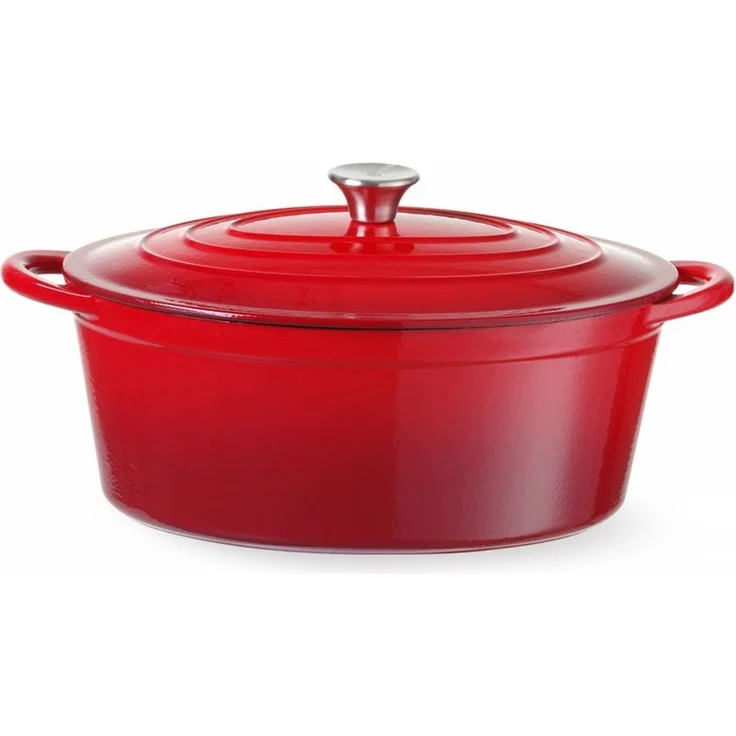 HENDI Emaillierter Gusseisentopf, 6,88L, Rot, 405x255x(H)134mm – Bild 6