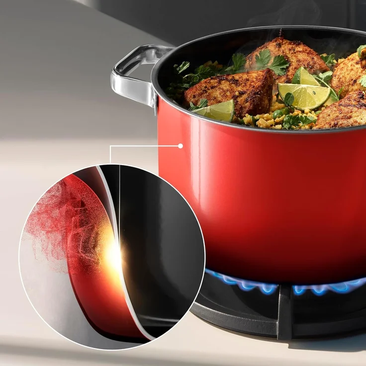 WMF Kochtopf Fusiontec Mineral Pro, Edelstahl, Glas (1-tlg), kratzfeste Oberfläche, wärmereduzierende Hohlgriffe, Made in Germany – Bild 2