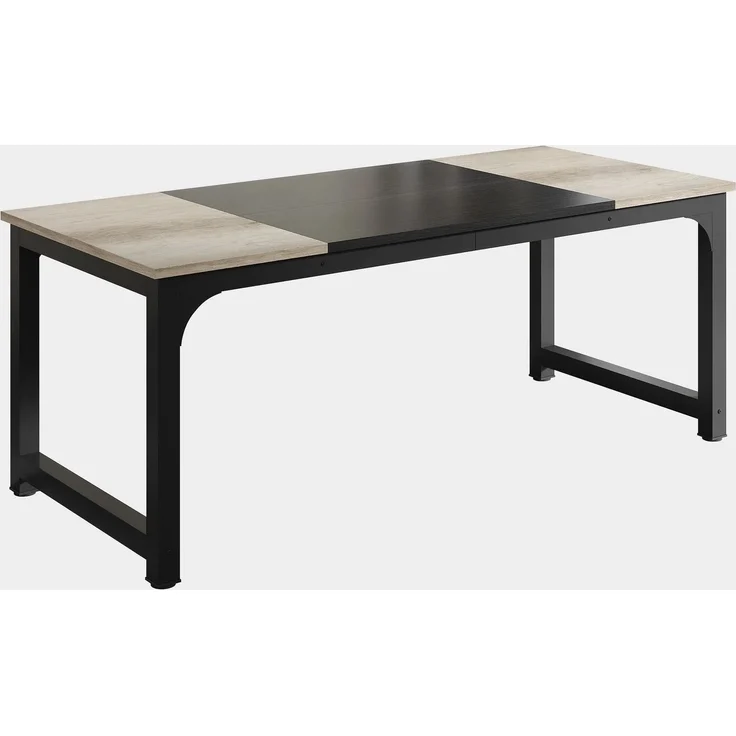 Computer-Schreibtisch,Executive-Schreibtisch,Rechteckiger Konferenztisch(nur Schreibtisch)--Schwarz + Grau--180x80x75cm--YOUDENOVA – Bild 7