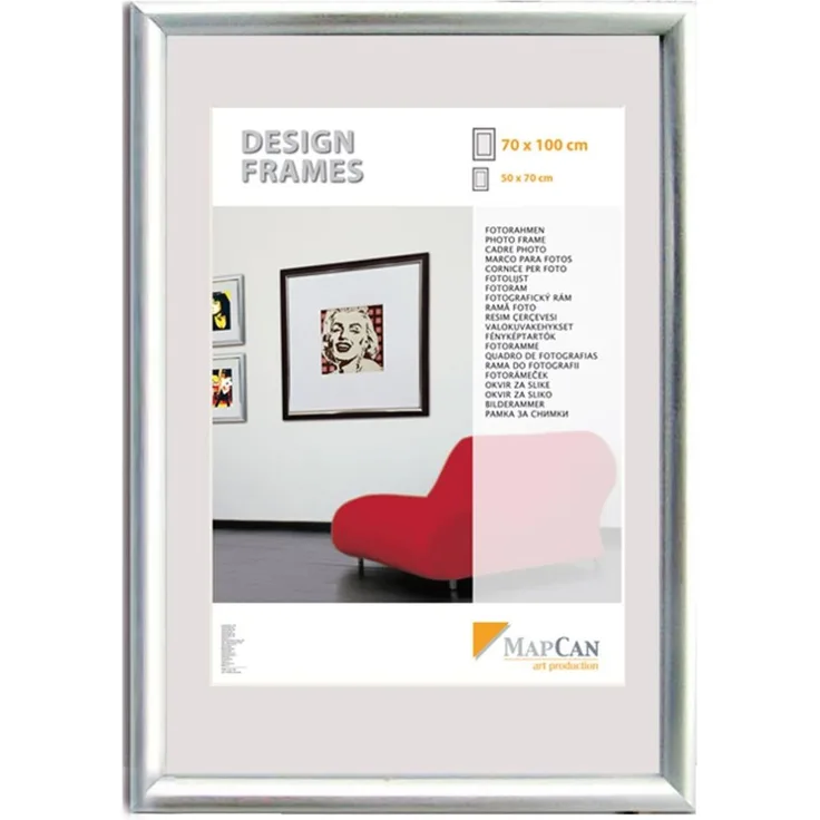 Kunststoff Bilderrahmen Design Frames silber, 13 x 18 cm