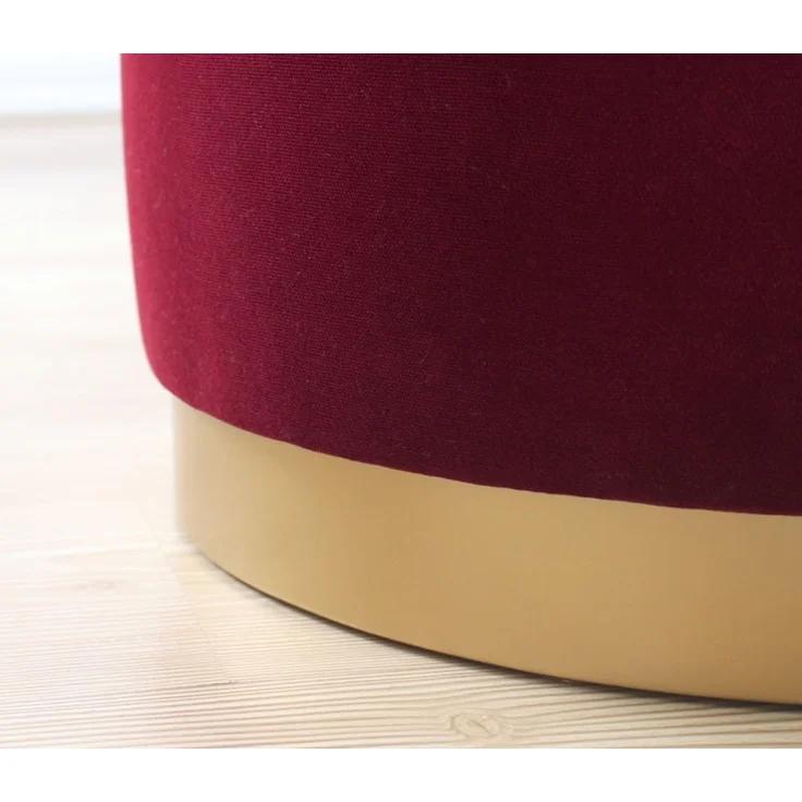 Hanah Home 'Dover - Claret Red' Pouffe, Bordeauxrot, 45 x 50 x 45 cm – Bild 5