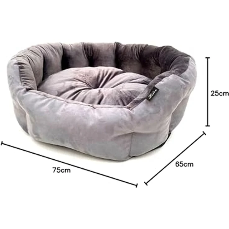 Lebon Hundebett Valentin 75 x 65 x 25 cm rund grau – Bild 5