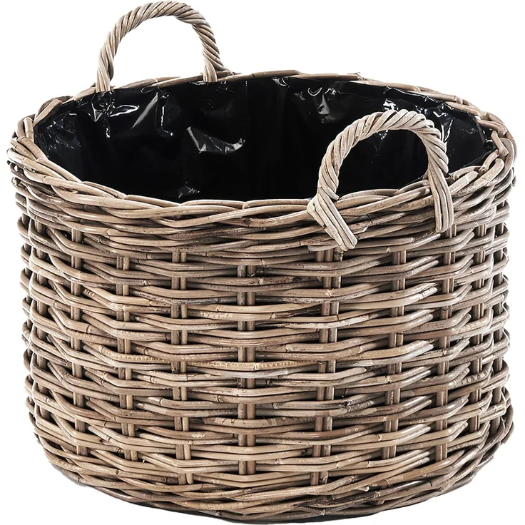 Kobolo Pflanzkübel Pflanzkorb SELINA Rattan mit Folie ausgeschlagen (1 Stück) – Bild 1