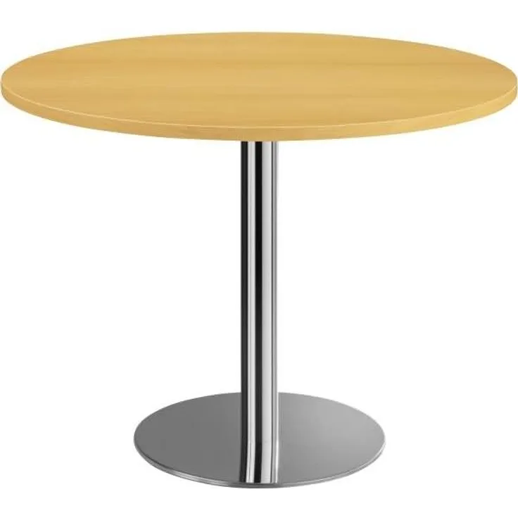 Besprechungstisch STF10 100cm Ø rund Buche Gestellfarbe: Chrom