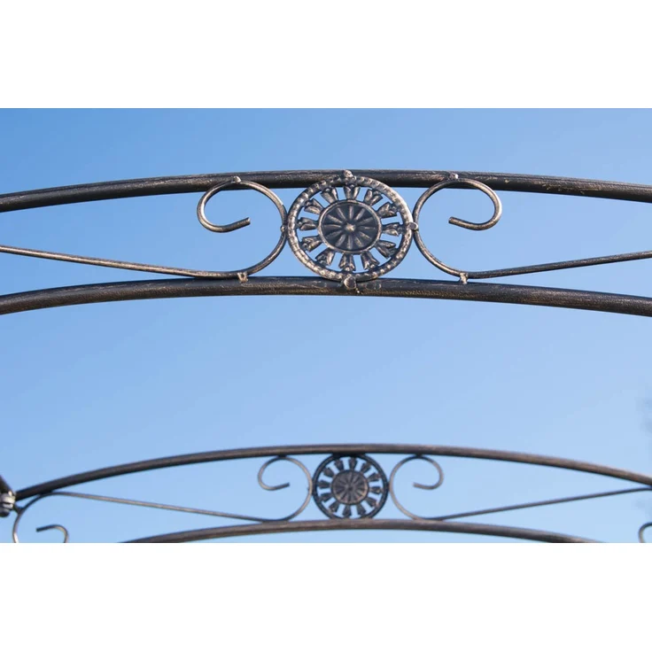 Rosenbogen MINDEN mit Tor - 120x40x220cm, Metall, Bronze | Rankhilfe Rosen Rankgitter Gartendekoration – Bild 6