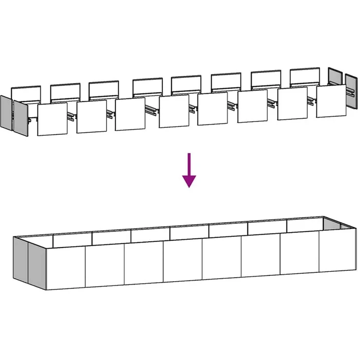 vidaXL Pflanzgefäß 360x80x40 cm Stahl verzinkt 860771 – Bild 5