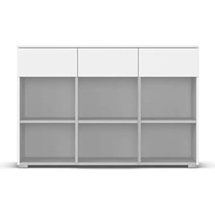 Rauch Möbel Alabama, Kommode für Schlafzimmer, Kinderzimmer, Garderobe, Flur, 3-türig, mit 3 Schubladen, Soft-Close-Fuktion, Farbe Eiche Sonoma, Holz, Griff Alufarben, Maße 120 x 81 x 42 cm – Bild 8