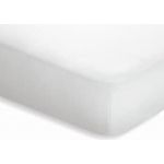 schlafgut Jersey-Elasthan Topper Spannbetttuch, Baumwoll-Mischgewebe, Weiss, 220x125 cm
