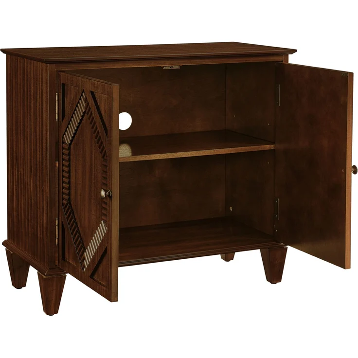 DESVIAE Sideboard Nussbaum aus MDF/Massivholz – 96,52x47,96x21,29 cm – verstellbarer Einlegeboden – Bild 7