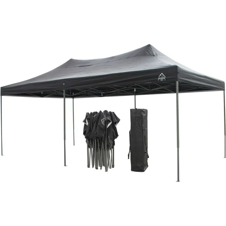 All Seasons Gazebos 3x6m vollständig wasserdichtes Faltpavillon - Schwarz