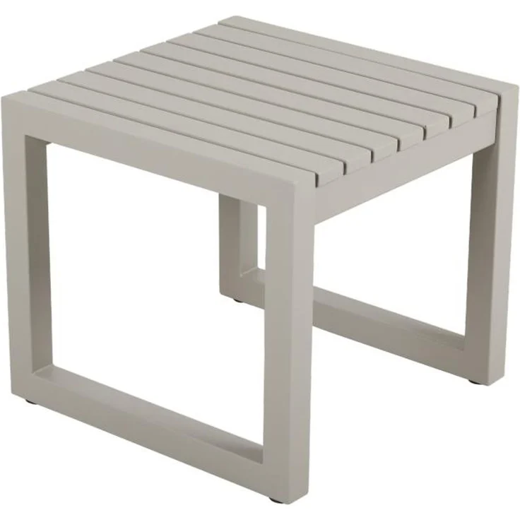 Gartenbeistelltisch Vevi aus Aluminium, modern, beige, quadratisch, pulverbeschichtet – Bild 1