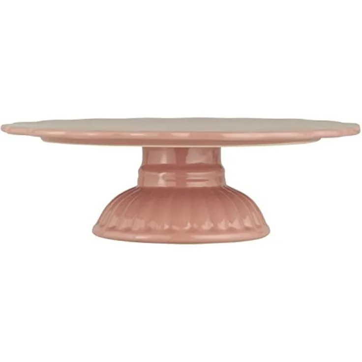 Tortenplatte Kuchenplatte Fuß Mynte Keramik Coral Almond Rot Ib Laursen 2079-80