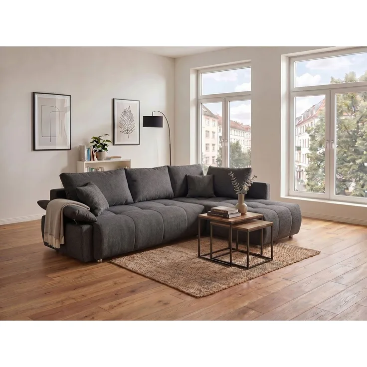 COLLECTION AB Ecksofa Funtastic, Breite 213 cm, mit Schlaffunktion, Bettkasten, Armverstellung und Bonnelfederkern