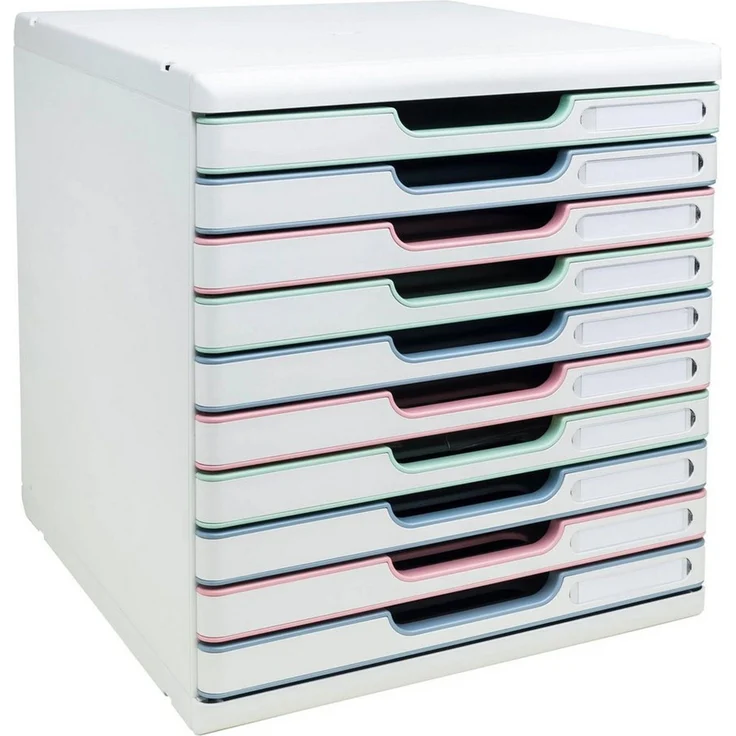 EXACOMPTA Aufbewahrungsbox Schubladenbox Modulo, 10 Schubladen, AutentiK Farben sortiert 302303D, Schubladenboxen – Bild 3