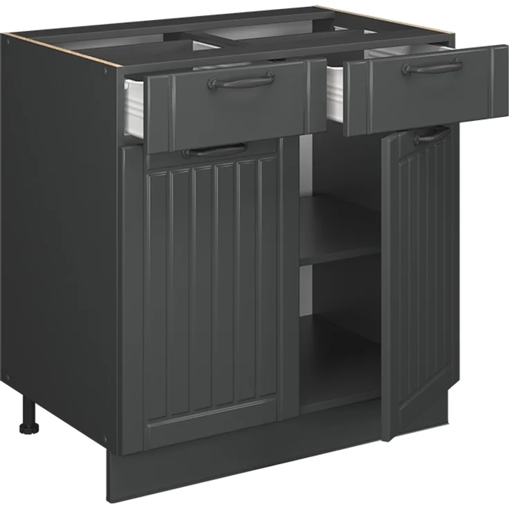 Küchenunterschrank Fame-Line Dunkelgrau 80 cm , AP Marmor Vicco – Bild 5