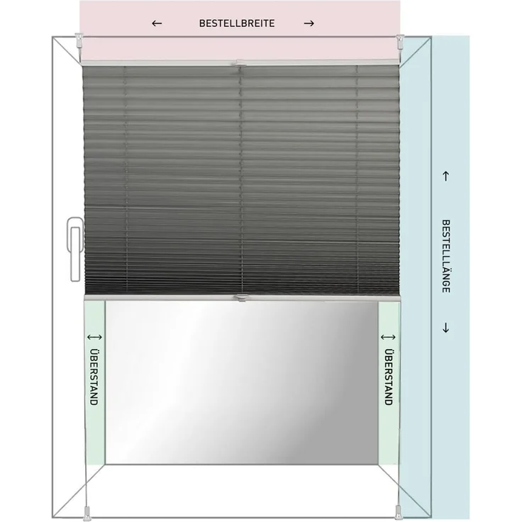 K-home Klemmfix Plissee 3D-Effekt Grau 60x130 cm – Bild 4