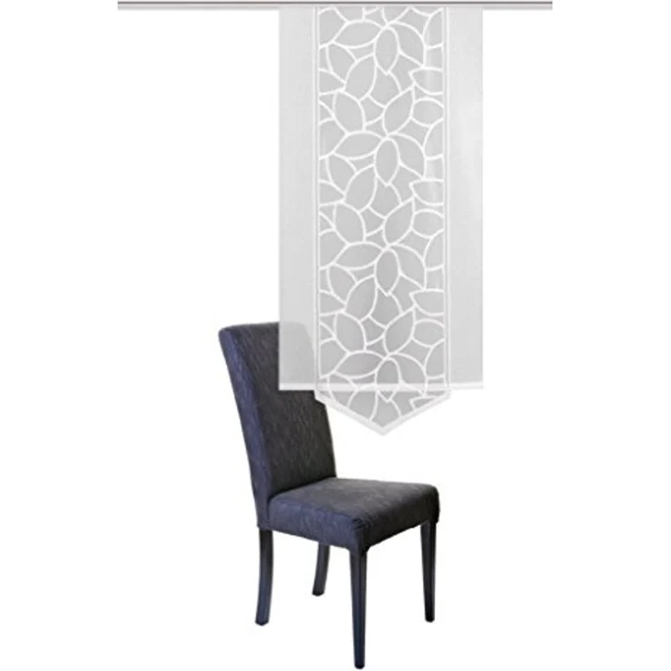 HOME WOHNIDEEN Schiebegardine JENNA (4 St), Klettband, halbtransparent, Schiebevorhang Jacquard Set – Bild 5