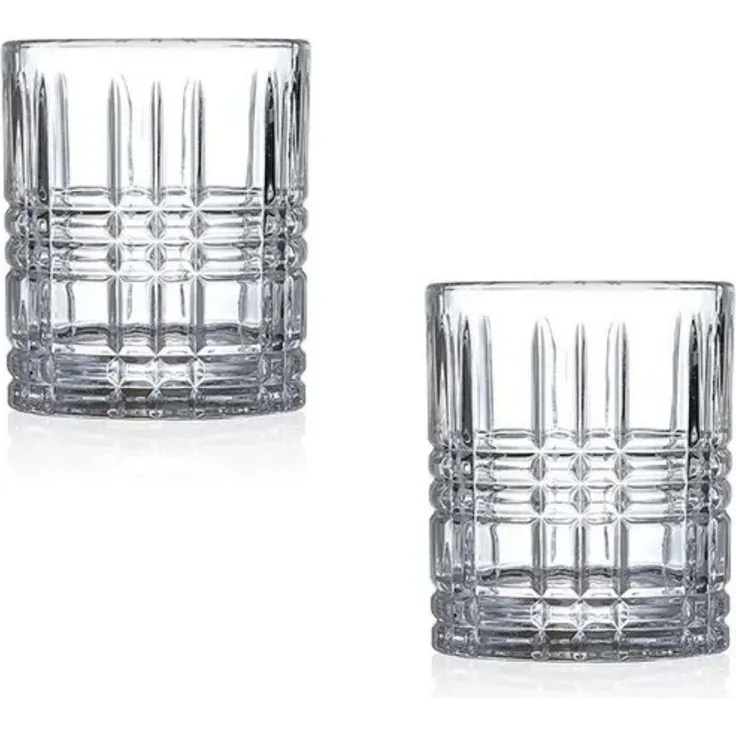 Hermia Concept 'Big Cizgi' Whiskygläser-Set (2-teilig), Transparent, Ø 8 x 9 cm, 300 ml