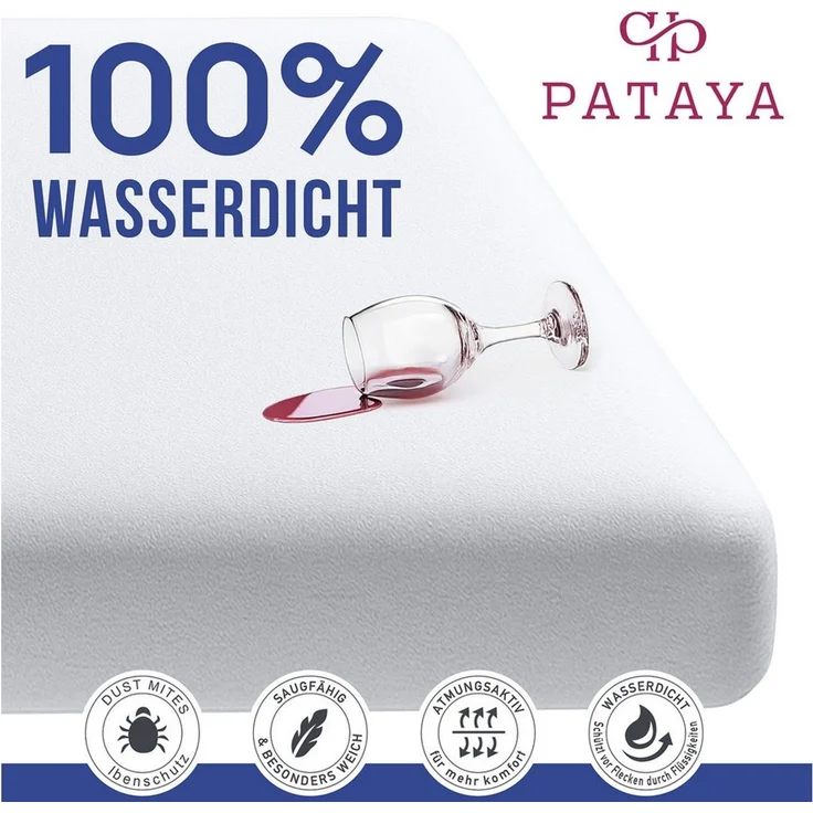 Matratzenschoner 90x200, 140x200, 160x200, 180x200 Matratzenauflage, Fitted Pataya, wasserundurchlässig, atmungsaktiv, pflegeleicht – Bild 4