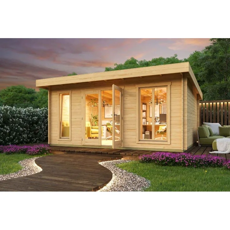 Lasita Maja Gartenhaus Dorset Gartenhaus aus Holz Holzhaus mit 34 mm Wandstärke Blockbohlenhaus