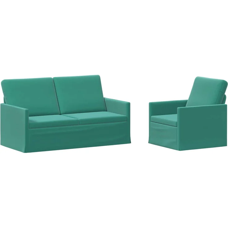 vidaXL Sofa-Set 2 pcs Türkis Samt (V) 3433213 – Bild 1