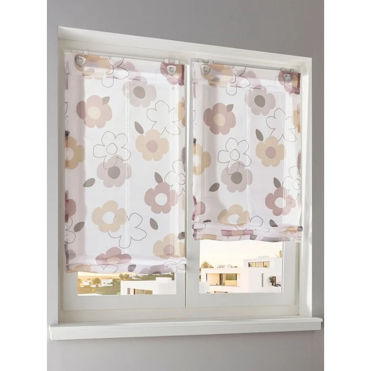 Rollo Raffrollo, heine, transparent, Ösen mit Fensterhaken – Bild 3