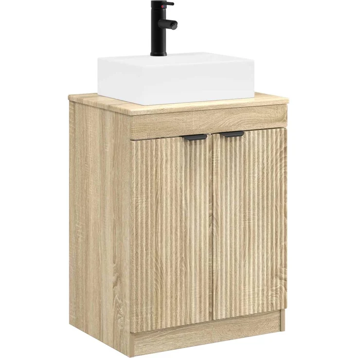 vidaXL Waschbeckenschrank Sonoma-Eiche 54 x 41 x 99,5 cm Holzwerkstoff 3404242 – Bild 2