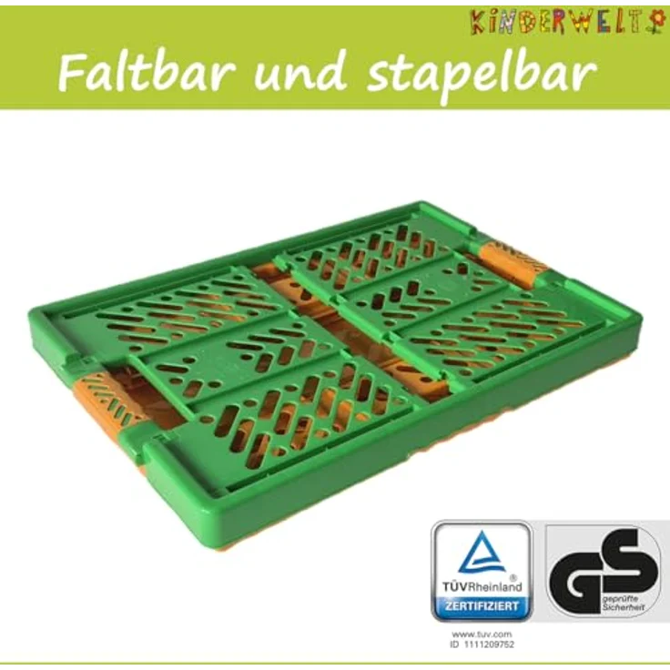 KiNDERWELT Robuste Profi - Klappbox 45 L bis 50 kg - Faltbox, Kiste, Korb zur Aufbewahrung, Transport - orange – Bild 3