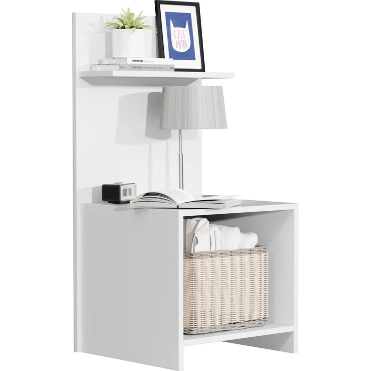VCM Nachttisch Malisa 920335 Weiß H. 91 x B. 45 x T. 40 cm – Bild 1