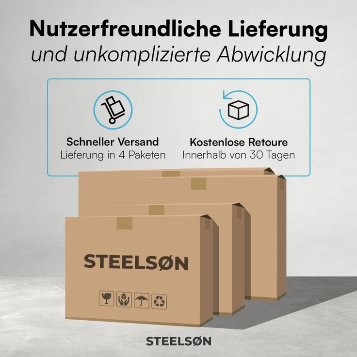 STEELSØN 'Thoria' Mülltonnenbox 3er je 240 Liter, anthrazit, Mülltonnenverkleidung aus Stahl, wetterfest, 116x80x203 cm, Müllbox für 3 Tonnen – Bild 12